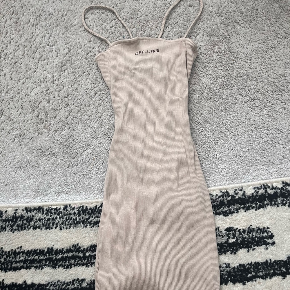 OFF-LINE Beige Mini Dress